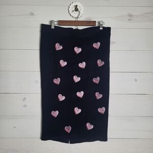 REBEL Wilson for TORRID Skirt Broken Heart Pattern Rebel Love.
